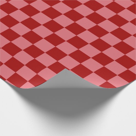 Candy Red und Candy Pink Checkerboard Geschenkpapier (Ecke)