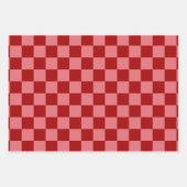 Candy Red und Candy Pink Checkerboard Geschenkpapier Set (Vorderseite 3)