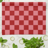 Candy Red und Candy Pink Checkerboard Geschirrtuch (Gefaltet)
