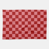 Candy Red und Candy Pink Checkerboard Geschirrtuch (Horizontal)
