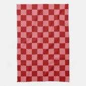 Candy Red und Candy Pink Checkerboard Geschirrtuch (Vertikal)