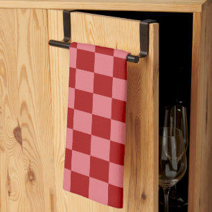 Candy Red und Candy Pink Checkerboard Geschirrtuch