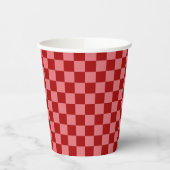 Candy Red und Candy Pink Checkerboard Pappbecher (Links)