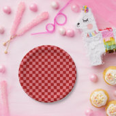 Candy Red und Candy Pink Checkerboard Pappteller (Party)