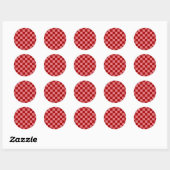Candy Red und Candy Pink Checkerboard Runder Aufkleber (Blatt)