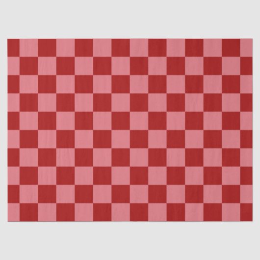 Candy Red und Candy Pink Checkerboard Seidenpapier (Vorderseite)