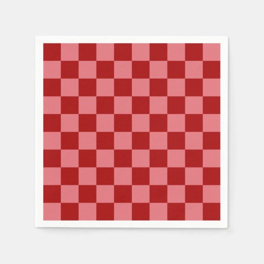 Candy Red und Candy Pink Checkerboard Serviette (Vorderseite)