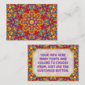 Candy Red Yellow Orange Vintag Kaleidoskop Visitenkarte (Vorne/Hinten)