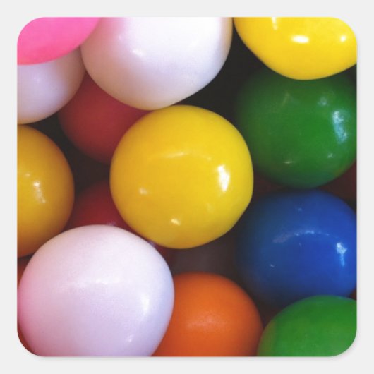 Candy Regenbogenkugeln Quadratischer Aufkleber (Vorderseite)