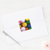Candy Regenbogenkugeln Quadratischer Aufkleber (Umschlag)