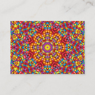 Candy Rot Gelb Orange Vintage Kaleidoskop Visitenkarte