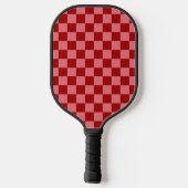 Candy Rot und Candy Pink Schachbrettmuster Pickleball Schläger (Rückseite)