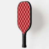 Candy Rot und Candy Pink Schachbrettmuster Pickleball Schläger (Links)