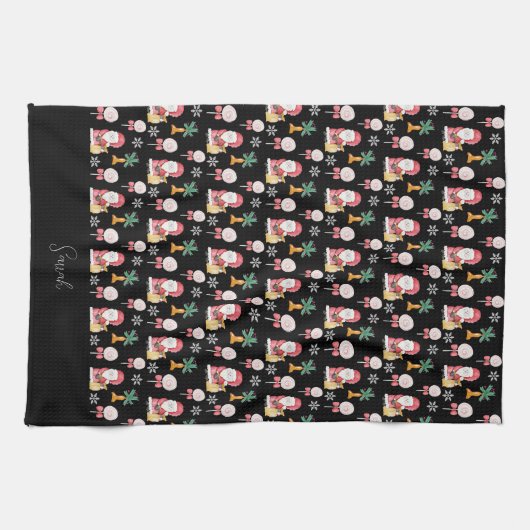 Candy Santa Christmas Illustration Geschirrtuch (Horizontal)