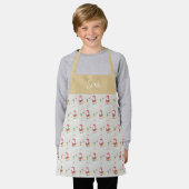 Candy Santa Christmas Pattern Wasserfarbenmonogram Schürze (Getragen)