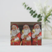 Candy Santa Trio Feiertagspostkarte (Stehend Vorderseite)