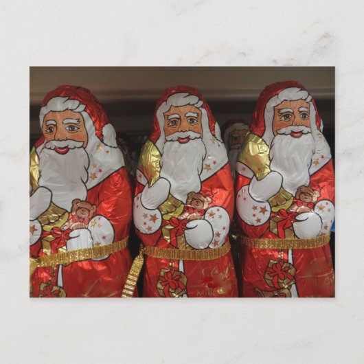 Candy Santa Trio Feiertagspostkarte (Vorderseite)