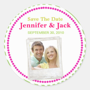Candy Save the Date Aufkleber mit Foto