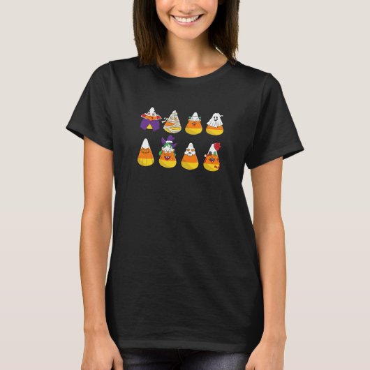 Candy Season Is Here Women Candy Corn Halloween Da T-Shirt (Vorderseite)