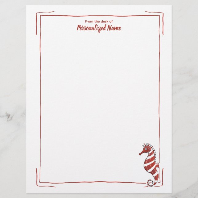 Candy Seepferd, nicht ausgekleidet Briefbogen (Vorderseite)