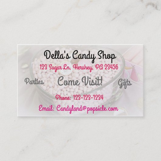 Candy Shop Business Card Visitenkarte (Vorderseite)