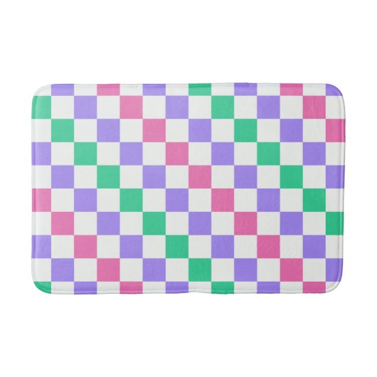 Candy shop diagonal checkerboard pattern badematte (Vorderseite)