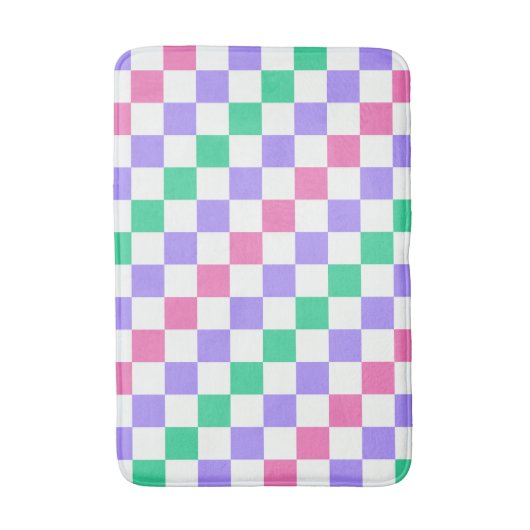 Candy shop diagonal checkerboard pattern badematte (Vorderseite Vertikal)