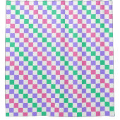 Candy shop diagonal checkerboard pattern duschvorhang (Vorderseite)