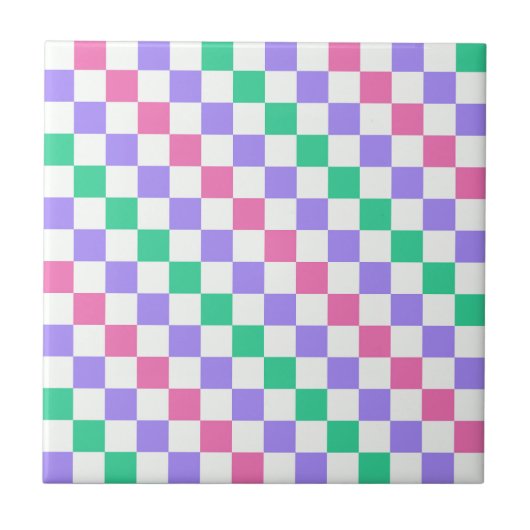 Candy shop diagonal checkerboard pattern fliese (Vorderseite)