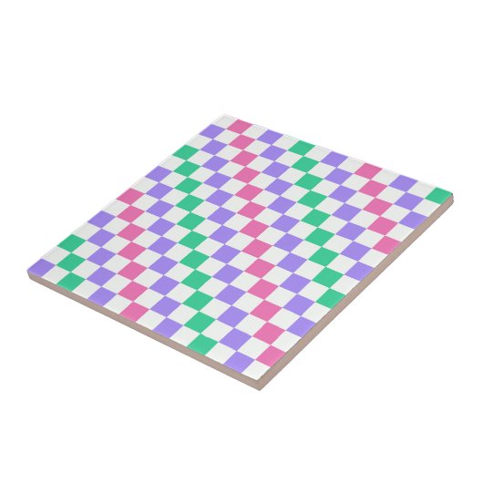 Candy shop diagonal checkerboard pattern fliese (Seite)