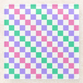 Candy shop diagonal checkerboard pattern glasuntersetzer (Vorderseite)