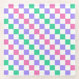 Candy shop diagonal checkerboard pattern glasuntersetzer