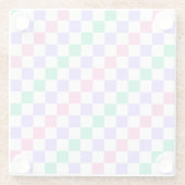 Candy shop diagonal checkerboard pattern glasuntersetzer (Rückseite)