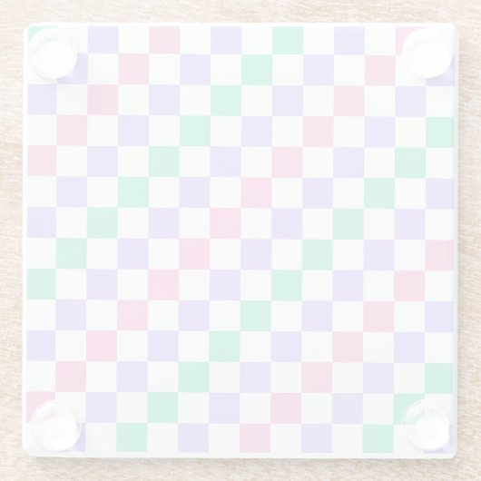 Candy shop diagonal checkerboard pattern glasuntersetzer (Rückseite)