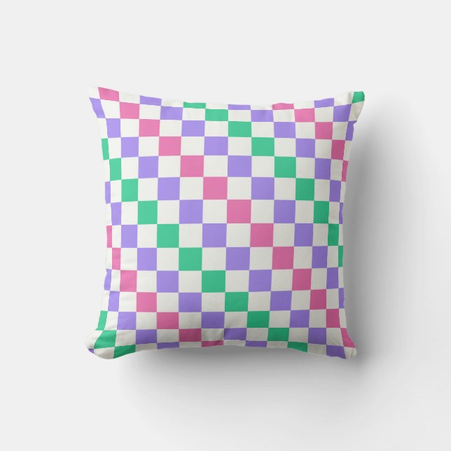 Candy shop diagonal checkerboard pattern kissen (Vorderseite)