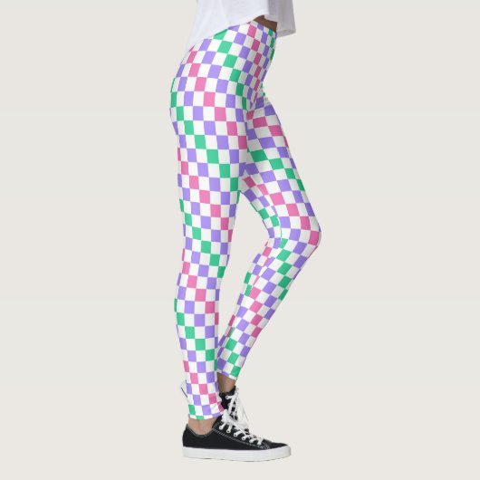 Candy shop diagonal checkerboard pattern leggings (Rechts)