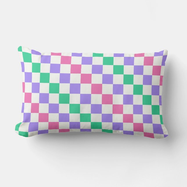 Candy shop diagonal checkerboard pattern lendenkissen (Vorderseite)