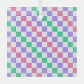 Candy shop diagonal checkerboard pattern ornament aus glas (Vorderseite)