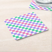 Candy shop diagonal checkerboard pattern rechteckiger pappuntersetzer (angewinkelt)