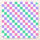 Candy shop diagonal checkerboard pattern rechteckiger pappuntersetzer (Vorderseite)