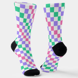 Candy shop diagonal checkerboard pattern socken