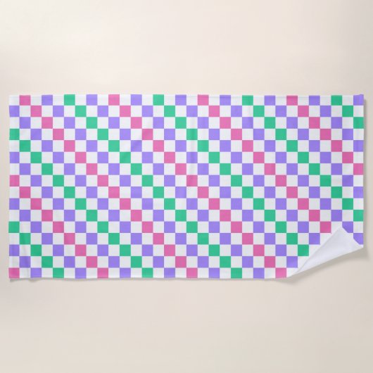 Candy shop diagonal checkerboard pattern strandtuch (Vorderseite)