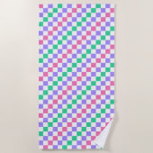 Candy shop diagonal checkerboard pattern strandtuch (Vorderseite)