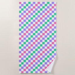 Candy shop diagonal checkerboard pattern strandtuch