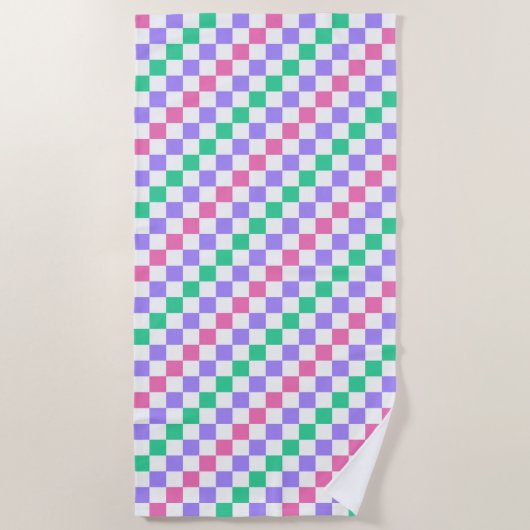 Candy shop diagonal checkerboard pattern strandtuch (Vorderseite)