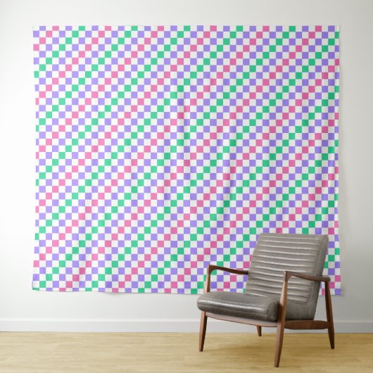 Candy shop diagonal checkerboard pattern wandteppich (Beispiel (Horizontal))