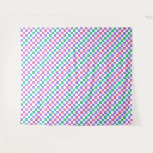 Candy shop diagonal checkerboard pattern wandteppich (Vorderseite (Horizontal))