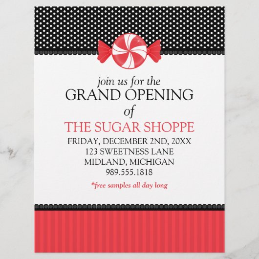 Candy Shop Grand Opening Ankündigung Flyer (Vorne)