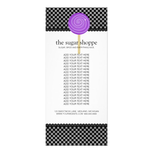 Candy-Shop-Produktrackkarten Werbekarte (Vorne)