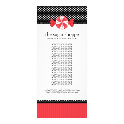 Candy-Shop-Produktrackkarten Werbekarte (Vorne)